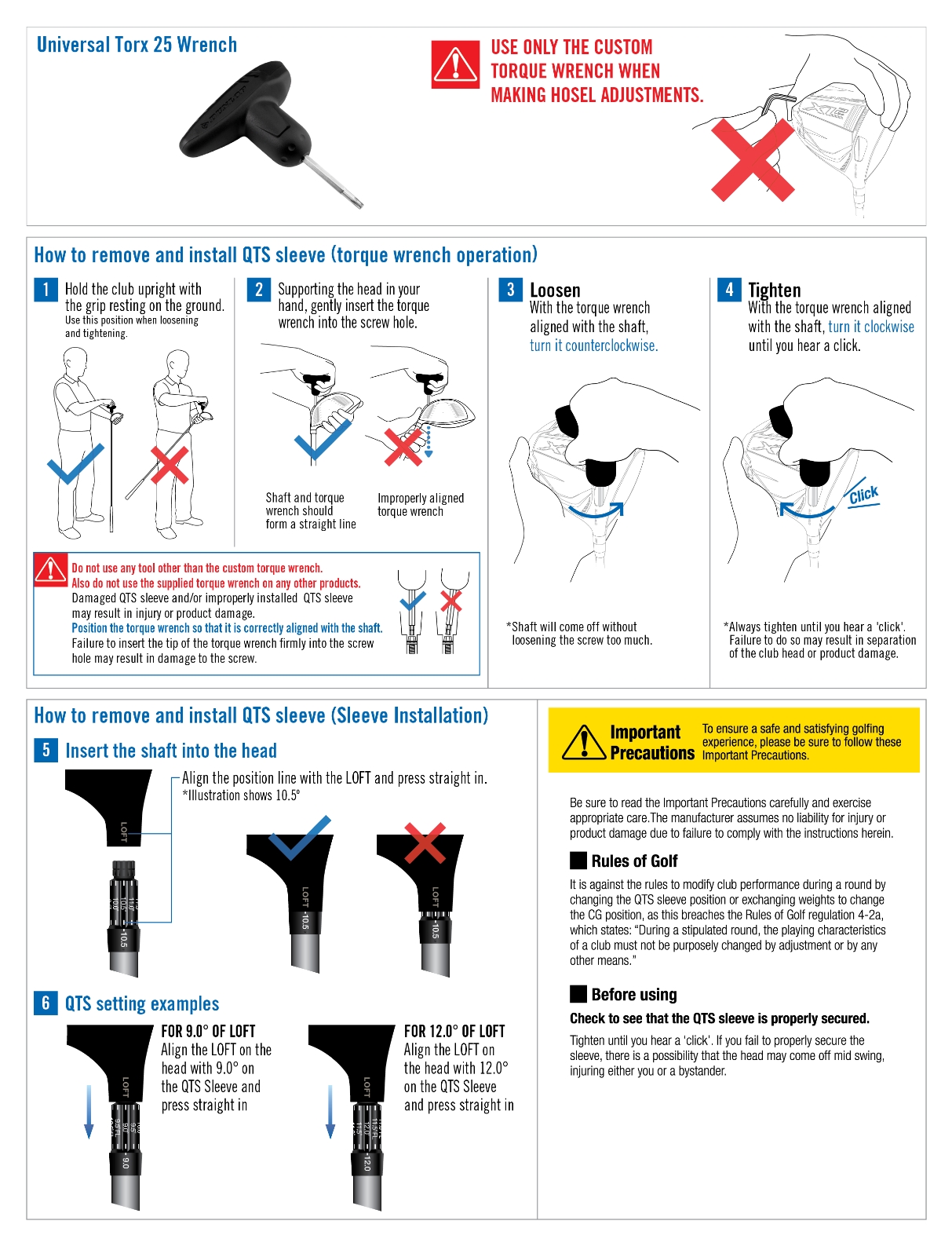 HOSEL SLEEVE ADJUSTABILITY GUIDE